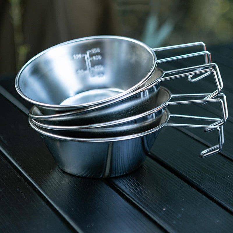 Stainless Steel Outdoor Folding Snow Bowl (Set of 4)