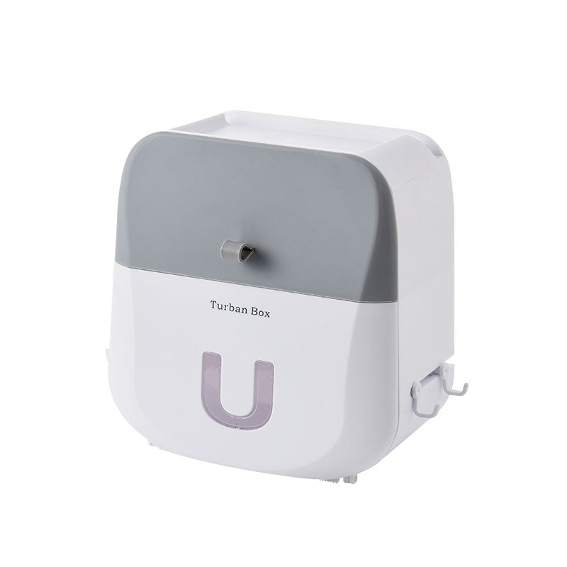 Waterproof & Punch-free Toilet Paper Storage Box & Shelf with Double-layer Design, Strong Bearing Capacity, One-click Opening and Hook