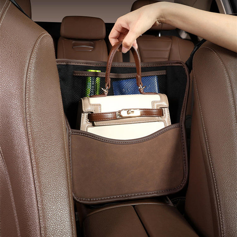 Car Seat Gap Faux Fur Storage Hanging Bag Mesh Organizer