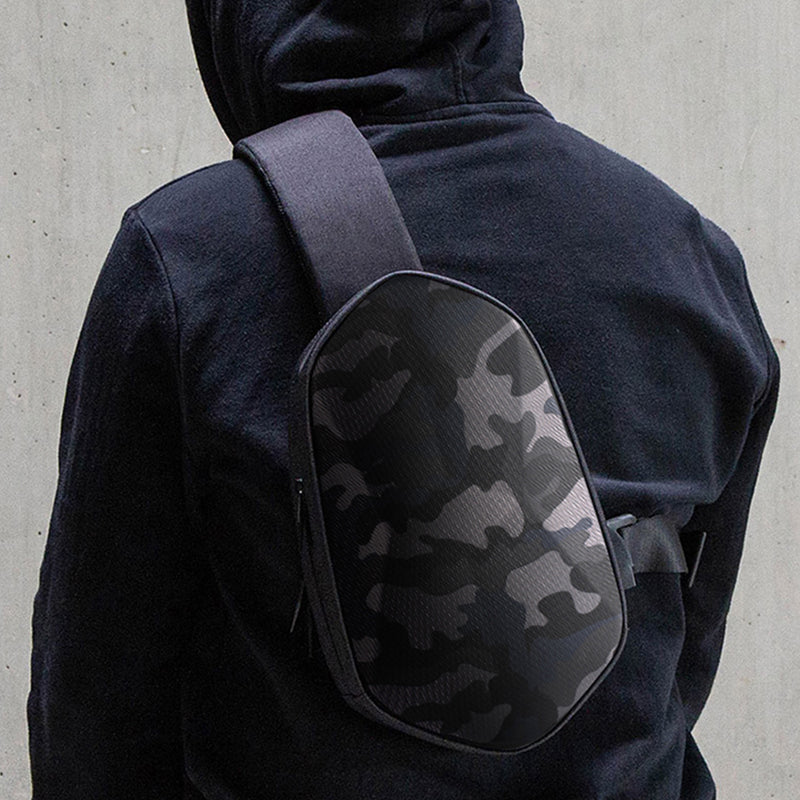 Anti-theft, Waterproof, Anti-collision Chest Bag, with Geometric 3D Shell, Side USB Interface, High-quality Protection, Multi-layer Partition Storage, for Travel, Outing, Shopping and More