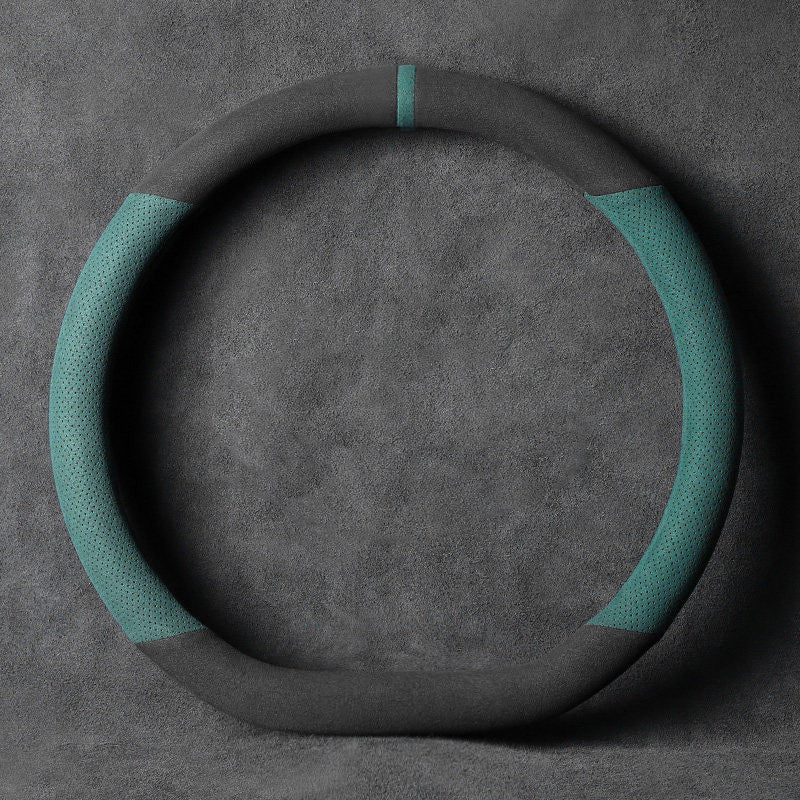 Universal Anti-Slip Steering Wheel Cover With Breathable Microfiber, for Round & D-shaped Steering Wheel