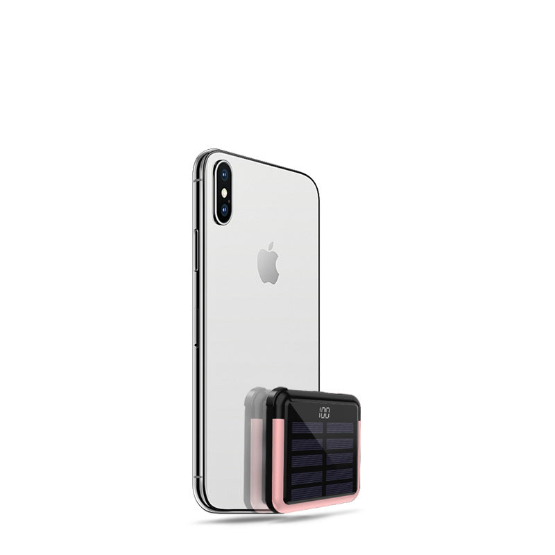 Tinier & Thinner Solar Power Bank with 3-in-1 Concealable Cable