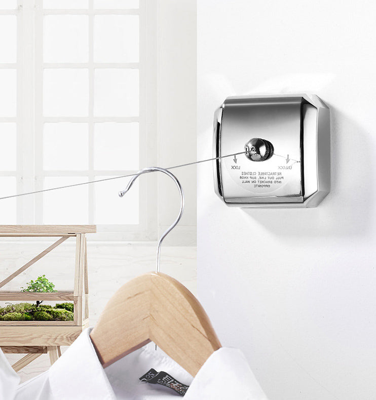 Punch-free Retractable Stainless Steel 2.8m Clothesline with 180¬∞ Free Installation & Stainless Steel Rope, Corrosion-resistant, No Rust, Avoid Falling Off, for Home & Travel