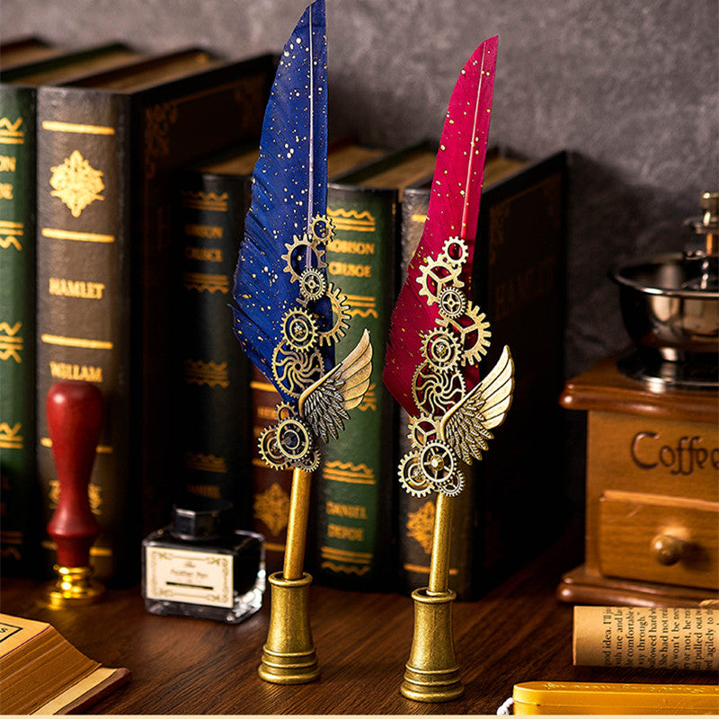 Vintage Mechanical Feather Pen
