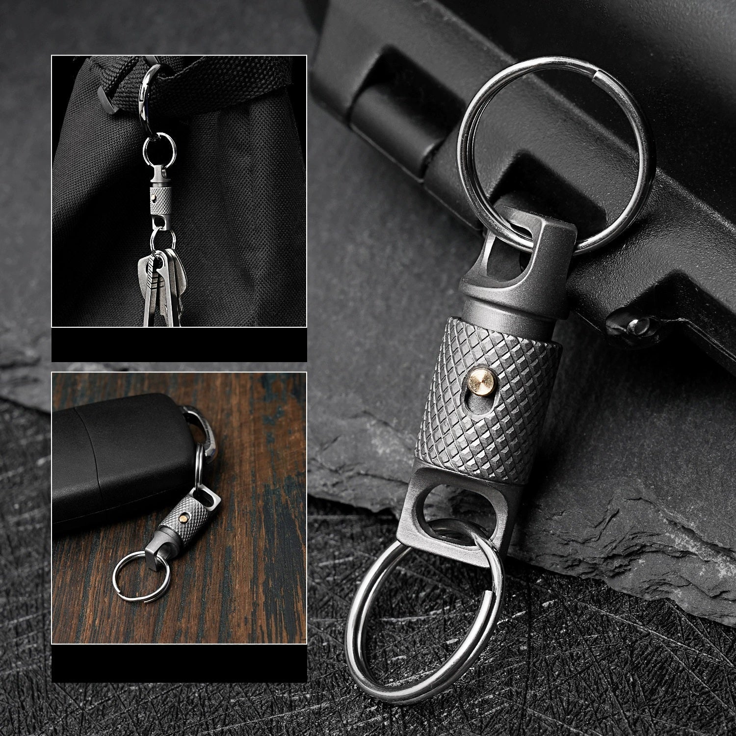 Titanium EDC Keychain - Swivel Lock Mini Ring