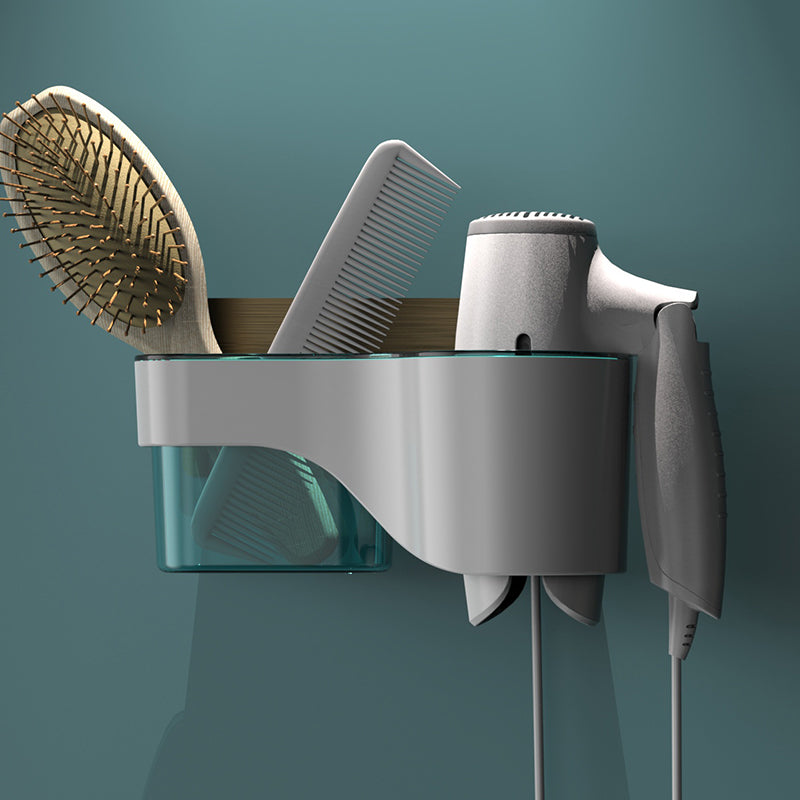 Punch-Free Bathroom Hair Dryer Wall Shelf with Comb, Razor Racks, for Storing Toilet Bathroom Items