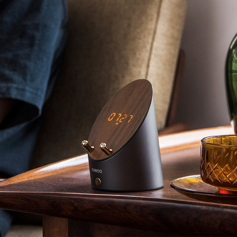Wireless Induction Bluetooth Desktop Mini Speaker, with Clock, Alarm, Phone Holder, No Bluetooth Connection Required