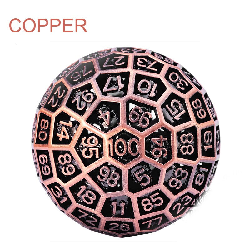 100 Sided Polyhedron Metal Dice with Numbering, Designed for Big Party & More Possibilities