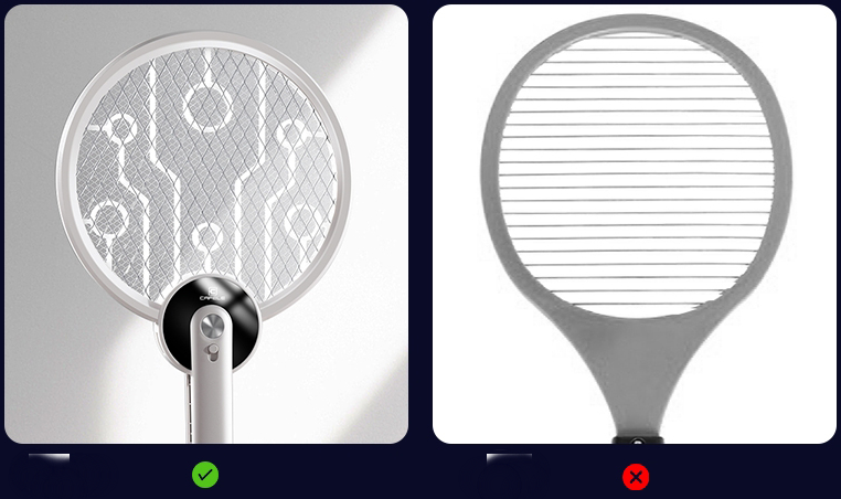Portable Foldable 2-in-1 Electric Mosquito Swatter with Ultraviolet Mosquito Trap Lamp, Rechargeable Design and Dense Net, for Indoor, Outdoor and Office