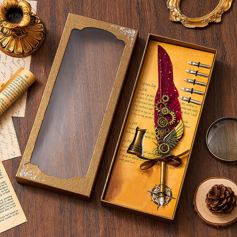 Vintage Mechanical Feather Pen