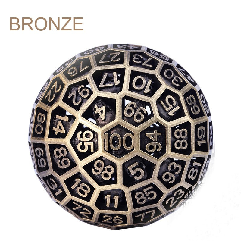 100 Sided Polyhedron Metal Dice with Numbering, Designed for Big Party & More Possibilities