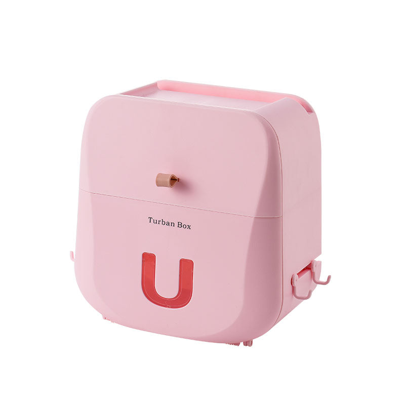 Waterproof & Punch-free Toilet Paper Storage Box & Shelf with Double-layer Design, Strong Bearing Capacity, One-click Opening and Hook