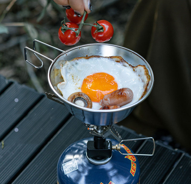 Stainless Steel Outdoor Folding Snow Bowl (Set of 4)