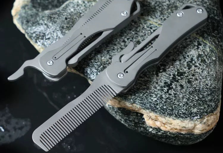 Pure Titanium Folding Comb - Anti-Static Travel Massage Comb