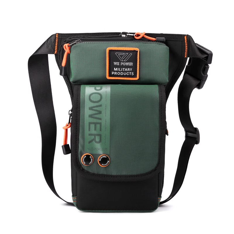 Personalized Men's Motorcycle Style Waterproof Nylon Leg Chest Bag