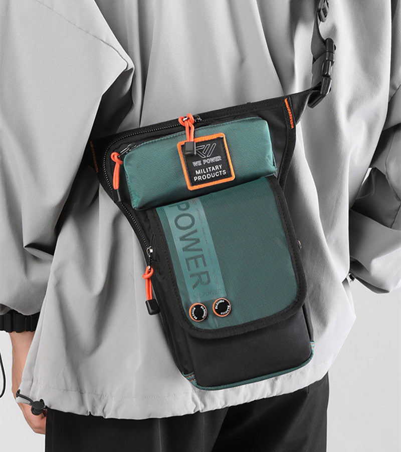 Personalized Men's Motorcycle Style Waterproof Nylon Leg Chest Bag