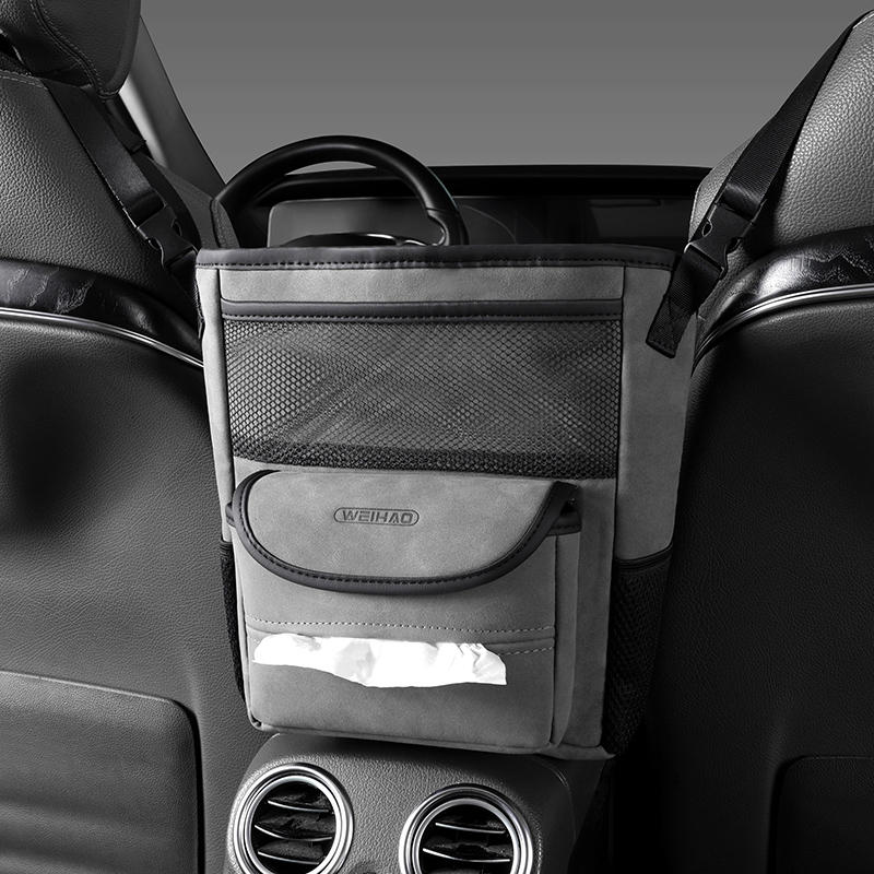 Car Seat Gap Faux Fur Storage Hanging Bag Mesh Organizer