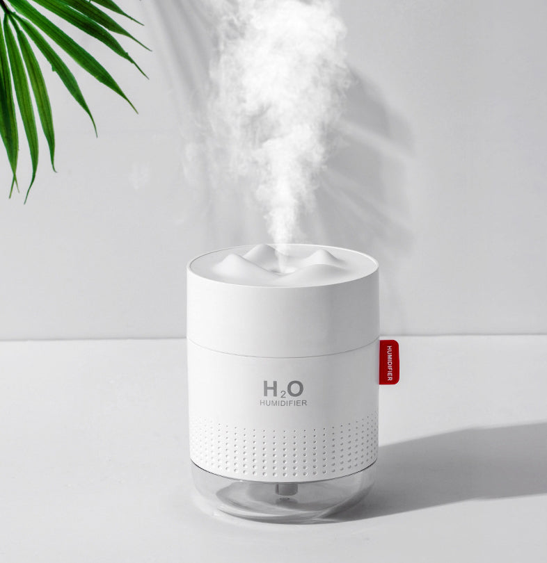 USB Ultrasonic Silent Humidifier, with Delicate Spray, Two Light Modes, 500ml Water Tank and Anti Dry Burning Protection, for Sleeping, Working, Studying and More