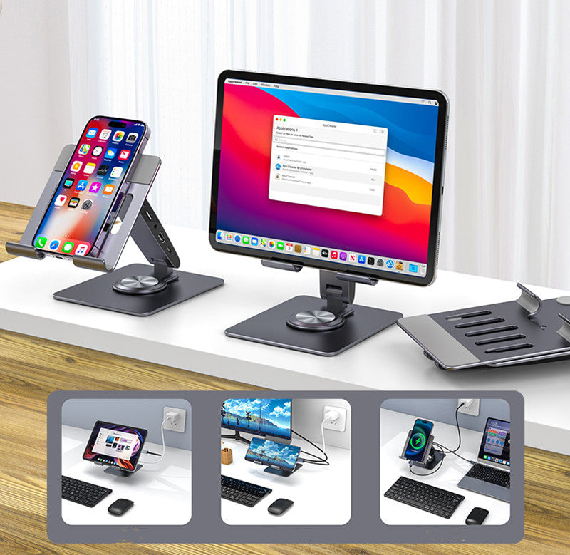 8-Port Hub Extension Foldable Adjustable Aluminum Alloy Stand
