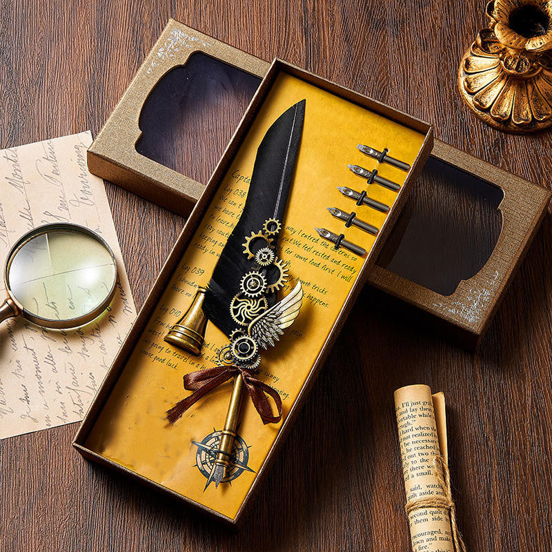Vintage Mechanical Feather Pen
