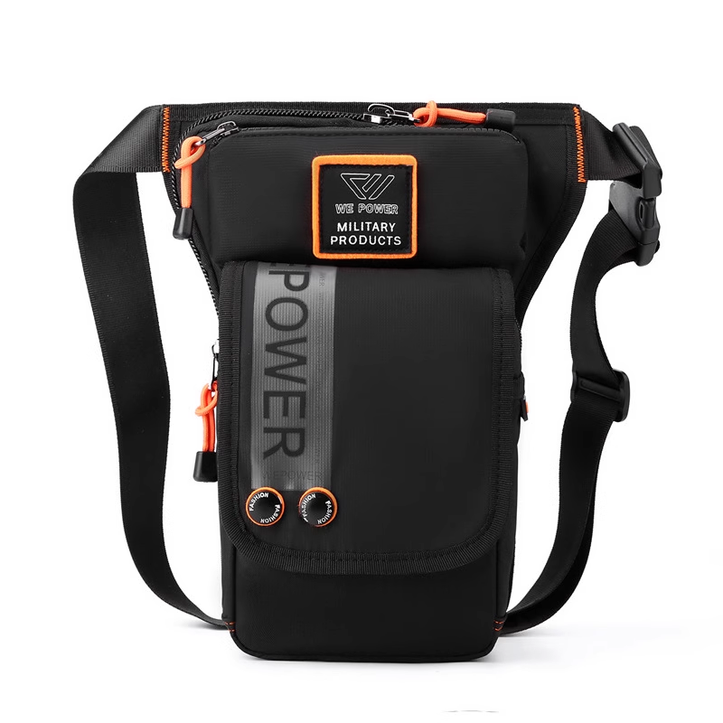 Personalized Men's Motorcycle Style Waterproof Nylon Leg Chest Bag