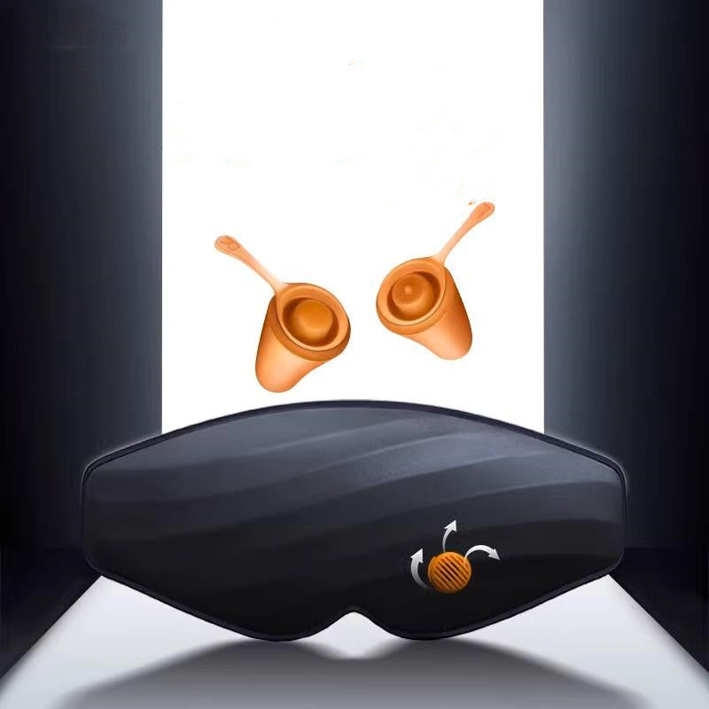 3D Contoured Sleep Mask And Earplug Set For Complete Light Blockage