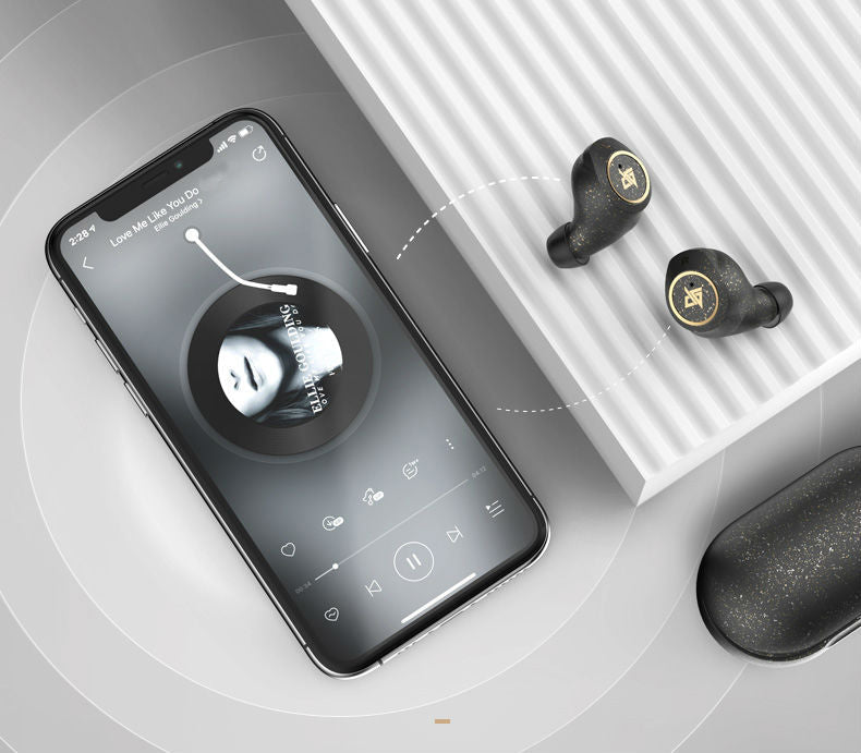 Bluetooth 5.0 Wireless Headset with Touch Control, Noise Reduction, Fast Connection, HiFi Sound Quality, & IPX5 Waterproof, for Home, Office & School (Starry Black)