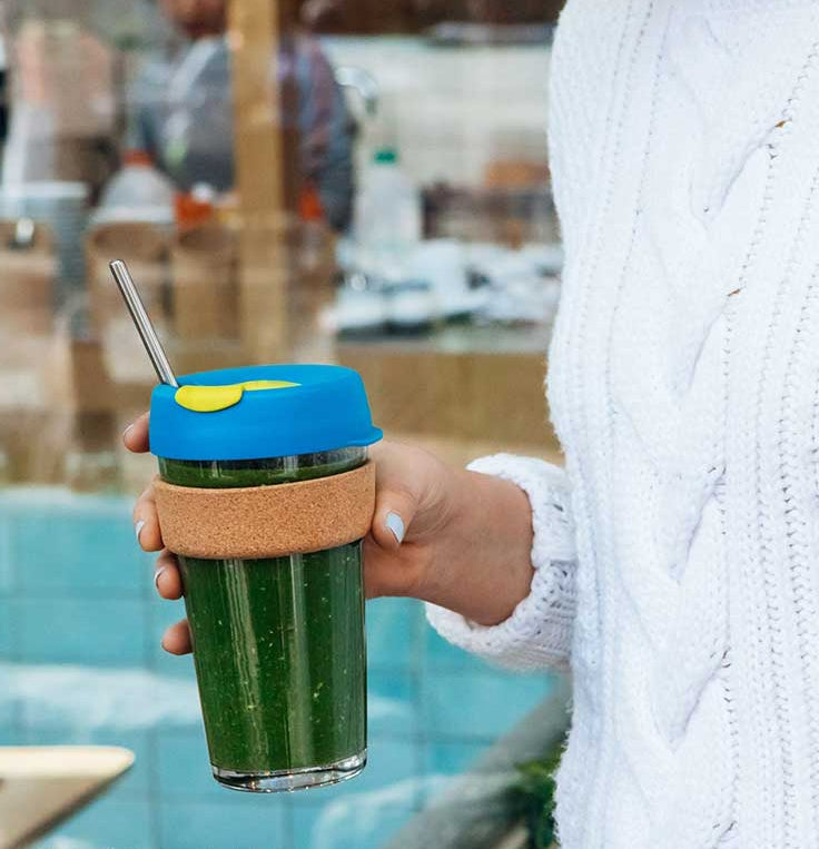 Reusable & Portable Glass Coffee Cup With Lid & Sleeve, For Home, Travel & More