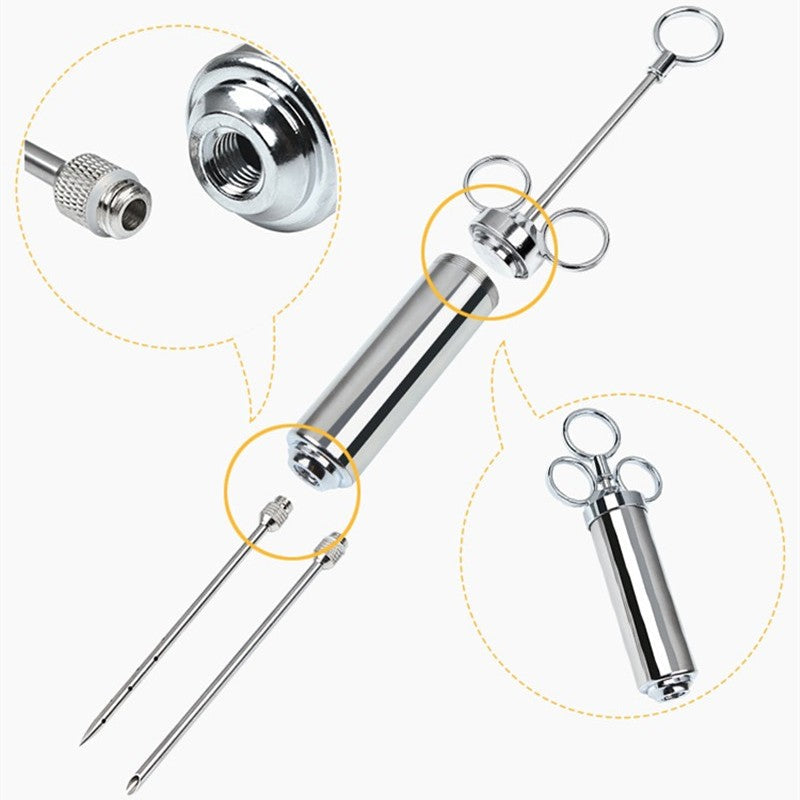 Stainless Steel Meat Marinade Injector, with 3 Needles, for Meats, Turkey, Brisket