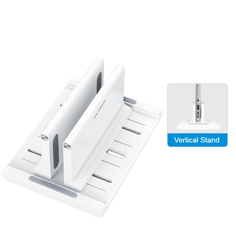 Vertical Laptop Stand, with Extra Phone/Tablet Holder, for Home & Office