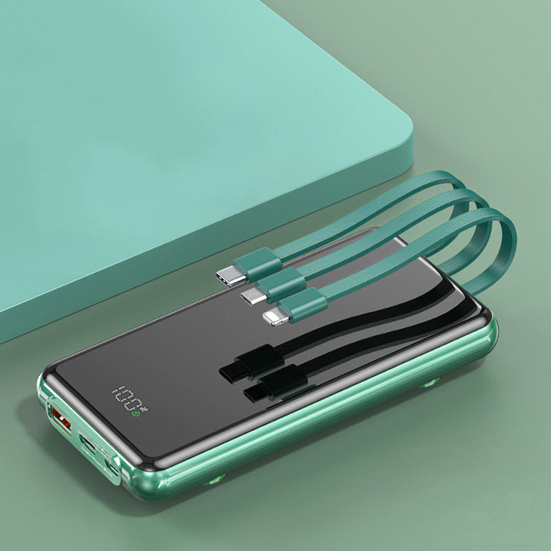 10000mAh Power Bank, with Built-in Charging Cables, 4 Outputs and 3 Inputs, 22.5W/PD18W Fast Charging