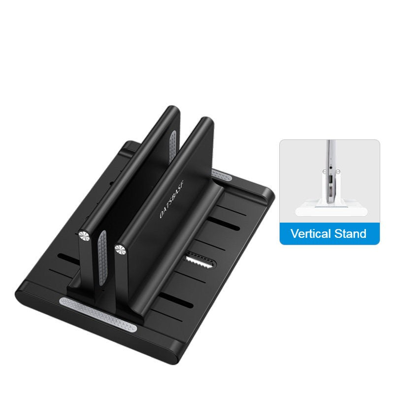 Vertical Laptop Stand, with Extra Phone/Tablet Holder, for Home & Office