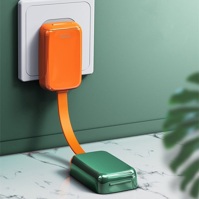 6-in-1 10000mAh Fast Charging Power Bank, with Built-in Cable, 3 Connectors, Wall Charger & Phone Holder (US Plug)