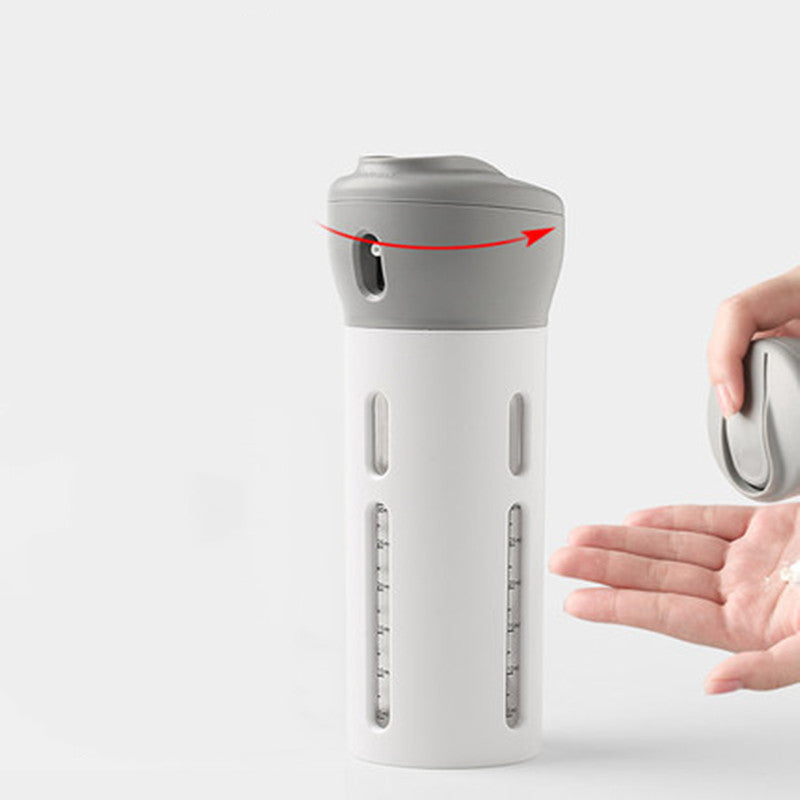 Portable & Refillable 4-in-1 Lotion Sub-Bottle Dispenser, for Sanitizer, Lotion, Shampoo, Shower Gel and More