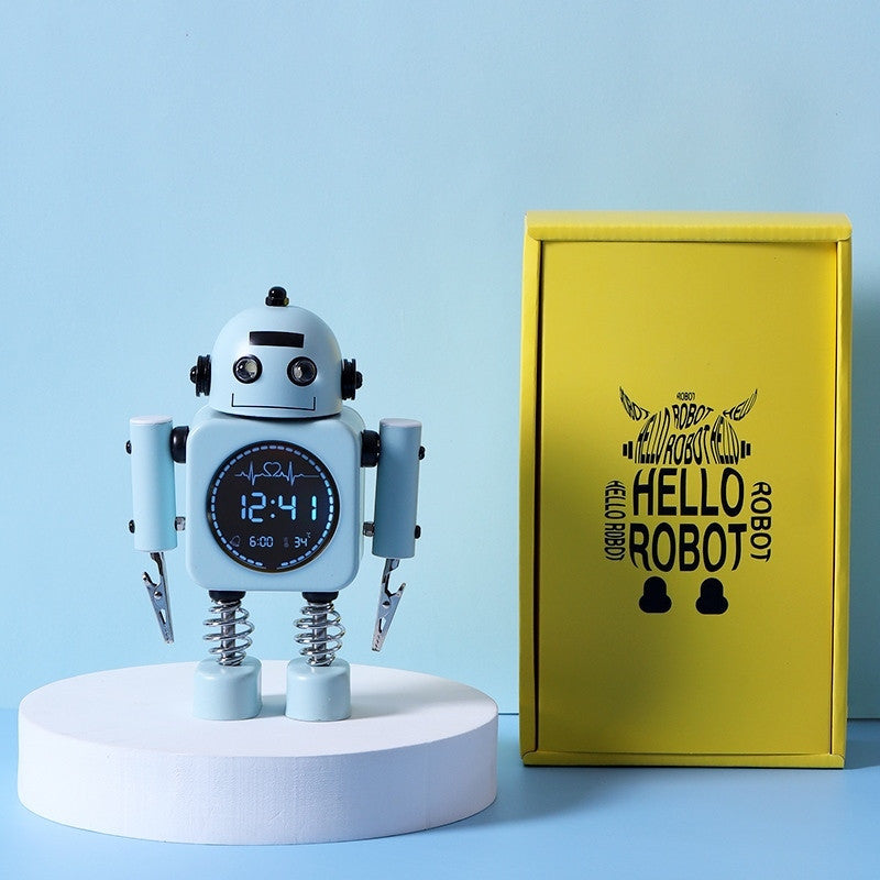 Robot Alarm Clock, Easy-to-Read Digital Display, Pleasant Sounds & Temperature
