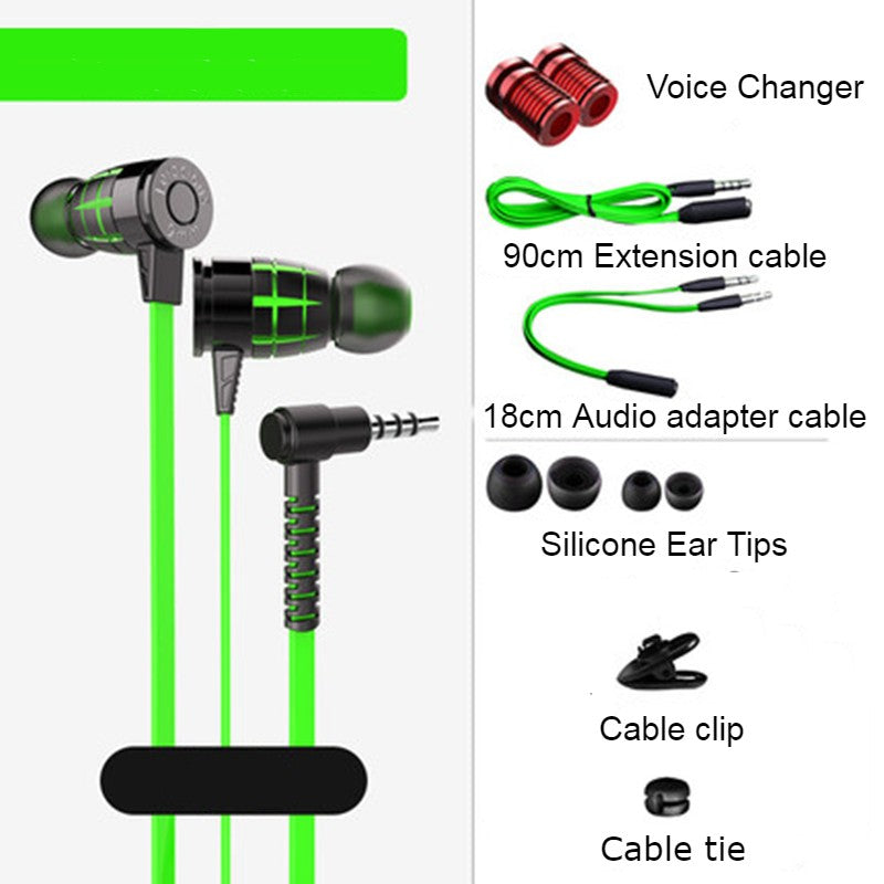In-Ear Wired Earphones with Microphone, Extended 3.5mm Y-Splitter, 2 Voice Changers and Extension Cable for PC, Laptops, Gaming and Online Meetings