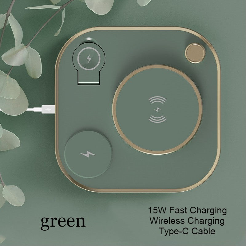 5-in-1 Desktop Lamp with 3 Wireless Charging Modules & Adjustable Light, for Home & Office