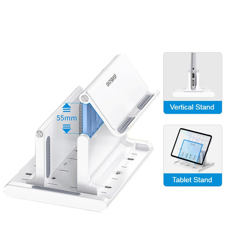 Vertical Laptop Stand, with Extra Phone/Tablet Holder, for Home & Office