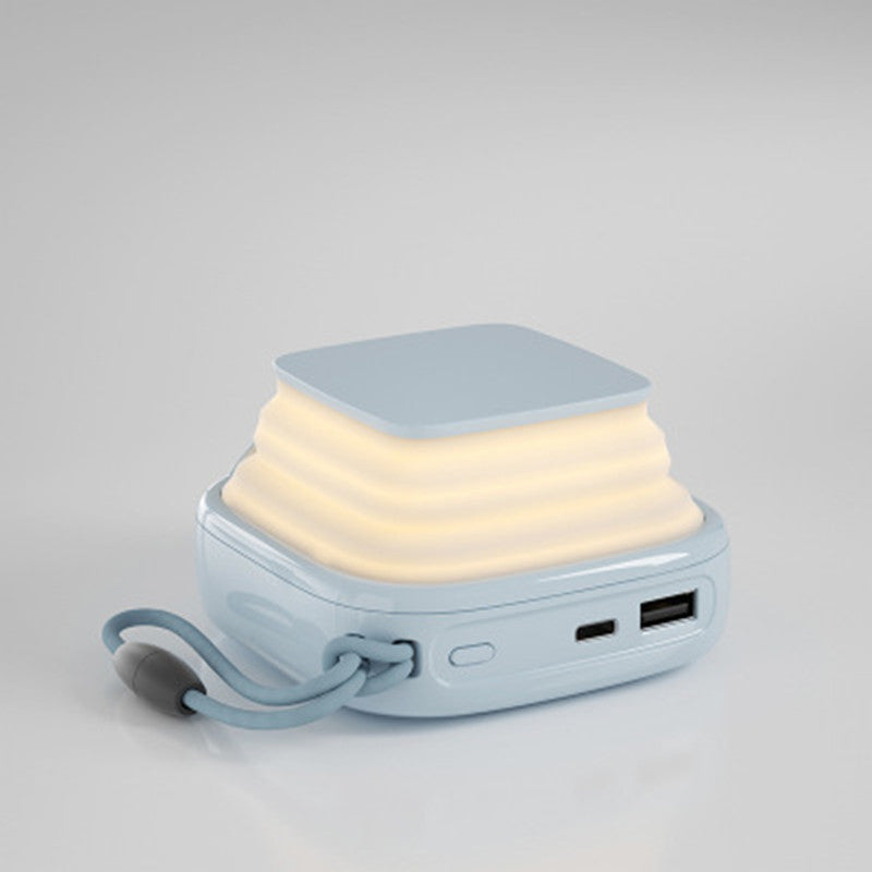 10000mAh Multi-function Mini Wireless Power Bank with Night Light, with PD Fast Charging, Supports Wireless/Wired Charging Modes and Adjustable Angle, for Home & Office