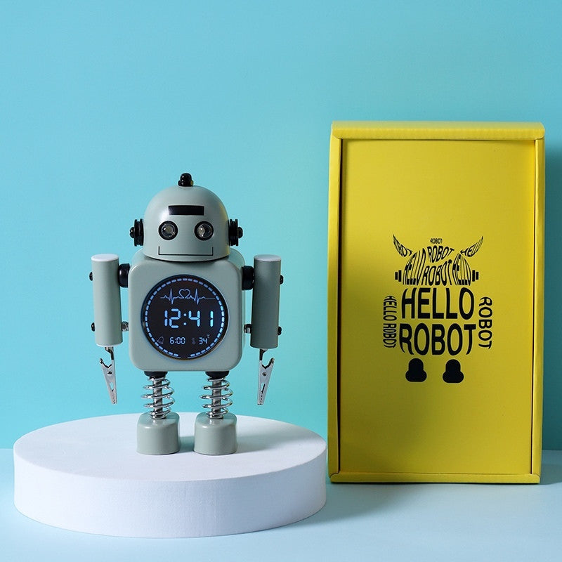 Robot Alarm Clock, Easy-to-Read Digital Display, Pleasant Sounds & Temperature