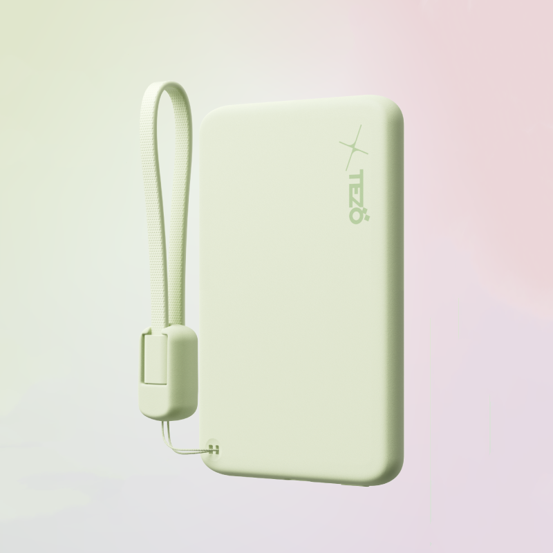 Ultra-Thin Colorful Magnetic Charging Power Bank With Built-In Lanyard