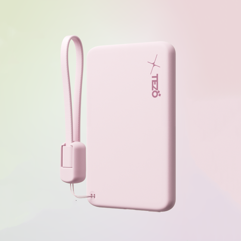 Ultra-Thin Colorful Magnetic Charging Power Bank With Built-In Lanyard