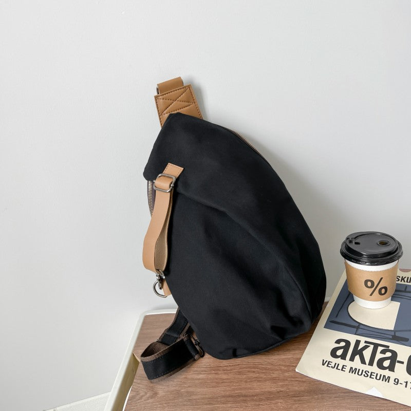 Canvas Casual Minimalist Large Capacity Single Shoulder Sling Bag