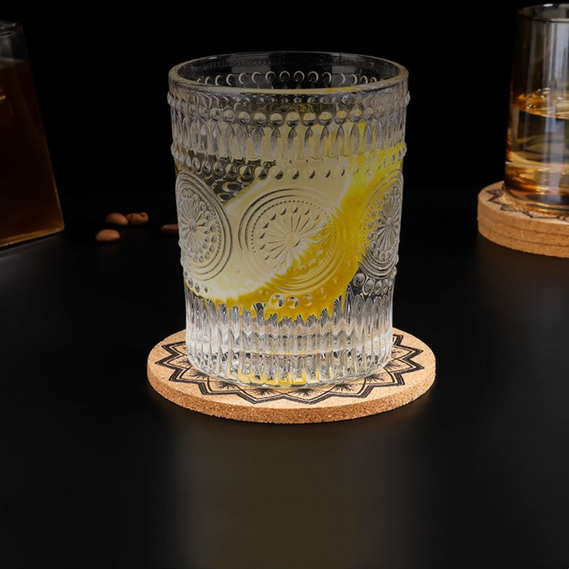 Retro Print Heat-Resistant, Non-Slip, And Absorbent Cork Coasters (Mixed Set of 4)