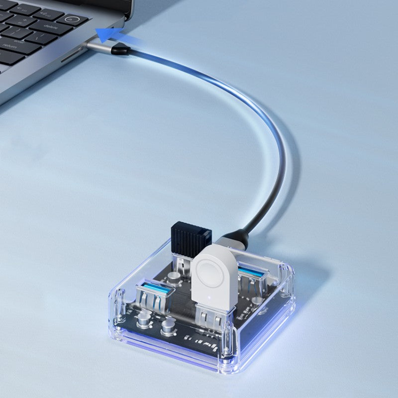 Transparent Minimalist 4-Port USB 3.0 Expansion Dock
