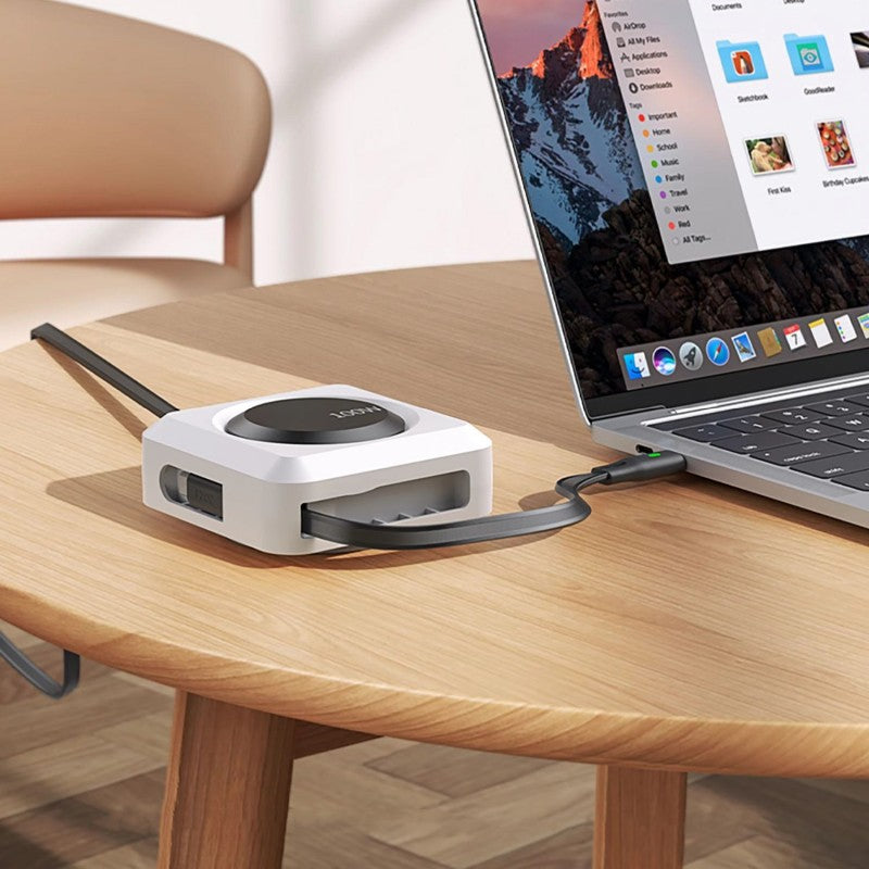 Three-In-One Desktop Rotatable Extendable Data Cable