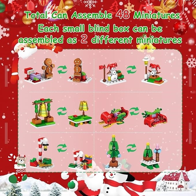 Christmas Tree Advent Calendar | 24 Days Countdown Building Blocks Set