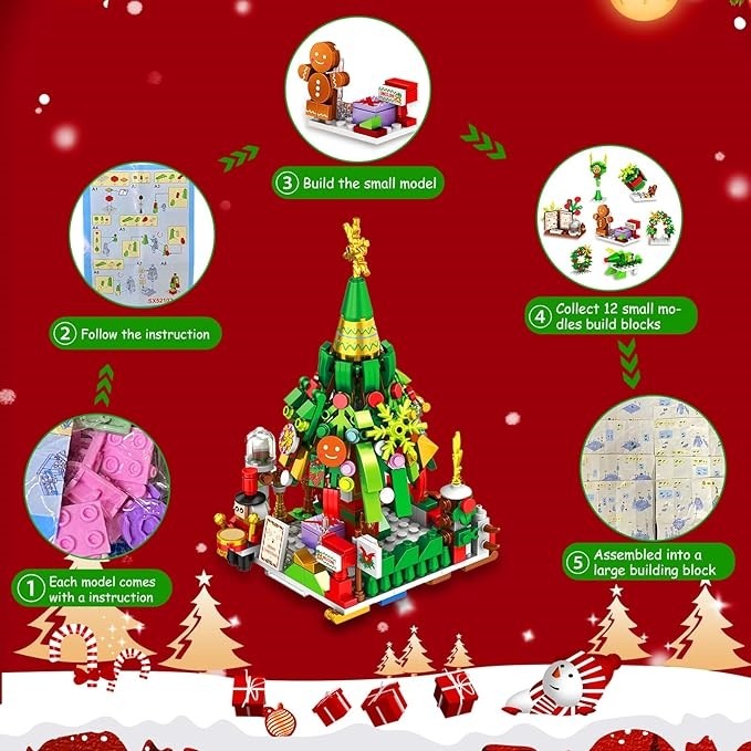 Christmas Tree Advent Calendar | 24 Days Countdown Building Blocks Set