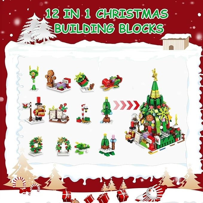 Christmas Tree Advent Calendar | 24 Days Countdown Building Blocks Set