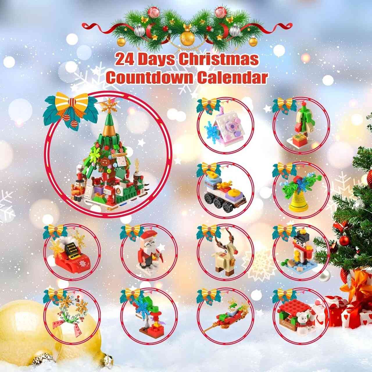 Christmas Tree Advent Calendar | 24 Days Countdown Building Blocks Set